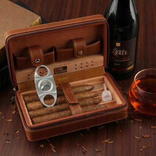 COHIBA Кожаный деревянный футляр для сигар Хьюмидор