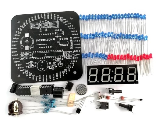 Электронные вращающиеся часы, 60 светодиодов, в корпусе DIY KIT.