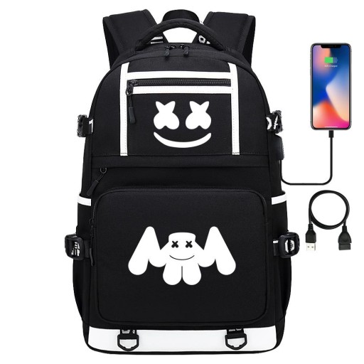 НОВЫЙ ШКОЛЬНЫЙ РЮКЗАК ШКОЛЬНЫЙ РЮКЗАК DJ MARSHMELLO USB ВЫКРОЙКИ А4 БОЛЬШОЙ