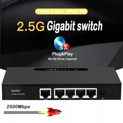 5-портовый коммутатор Gigabit Ethernet 2,5G Plus