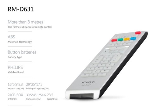 Пульт дистанционного управления для телевизора PHILIPS RM-D631 HUAYU UCT-027 1199 606/01
