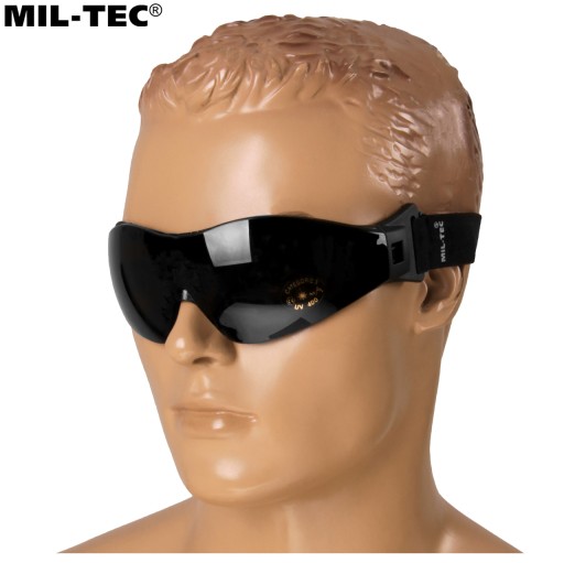 MIL-TEC COMANDO UV 400 ЧЕРНЫЙ ДЫМ ТАКТИЧЕСКИЕ ЗАЩИТНЫЕ ПАРАШЮТНЫЕ ОЧКИ