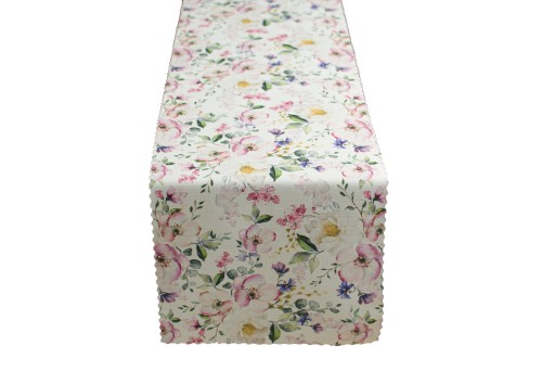 Bieżnik plamoodporny na stół w kwiaty 60X140