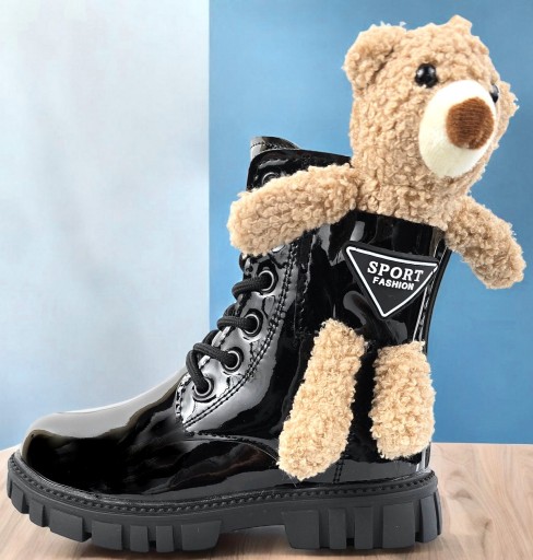 Утепленные ботинки для девочек, зимние ботинки на шнуровке + молния TEDDY BEAR *31*