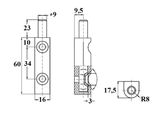 ПЕТЛЯ ДВЕРНАЯ ВИНТОВАЯ W-70, БЕЛАЯ