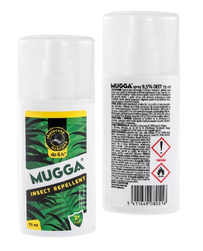 2X СПРЕЙ MUGGA от комаров и клещей, 50% и 9,5% ДЭТА