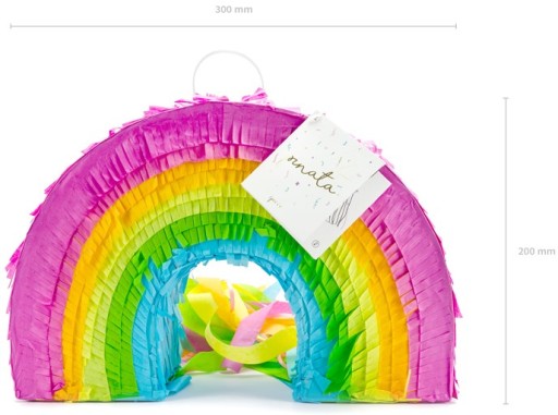 PINIATA NA URODZINY TĘCZY TĘCZA Z FRĘDZLAMI PINATA URODZINOWA DLA DZIECI