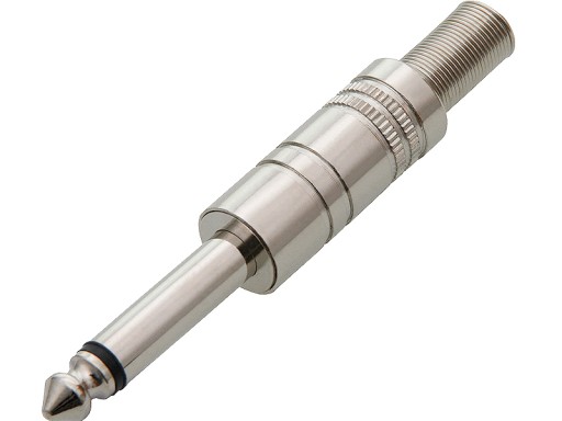 Штекер Jack 6,3 мм, монометаллический, серебристый