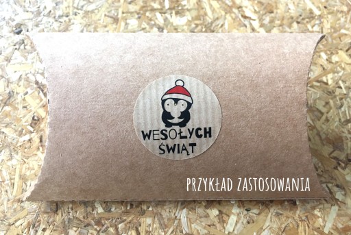 Naklejki Świąteczne prezentów 96 szt kraft EKO