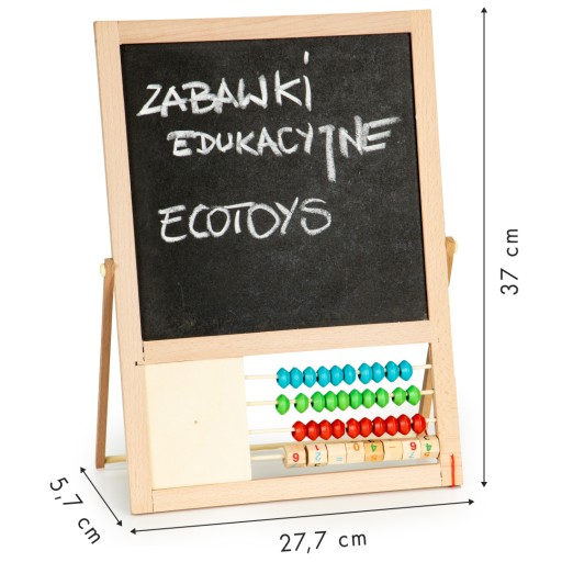 TABLICA EDUKACYJNA DWUSTRONNA MAGNETYCZNA I DO PISANIA KREDĄ LICZYDŁO CYFRY