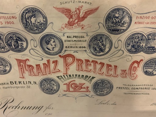 ФРАНЦ КРЕЦЕЛЬ ЛОДЗИНСКАЯ КОМПАНИЯ ПРИНТ ОКОЛО 1900 Г.