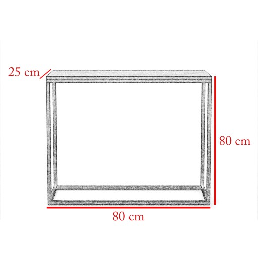 konsola metal srebrny chrom blat biały Loft 80x25 cm toaletka