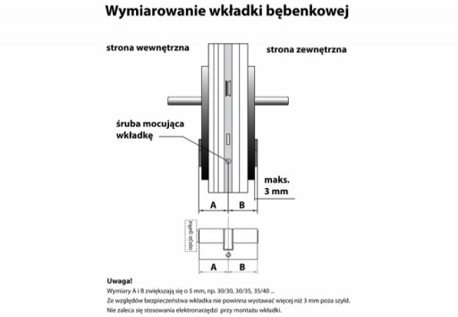 Вставка-цилиндр B-Harko 18/30 для стеклянных дверей, сатинированный никель, 3 ключа