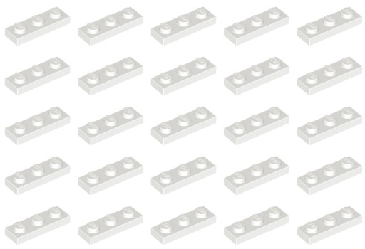 Lego 3623 Plate 1x3 White 25szt. Nowe