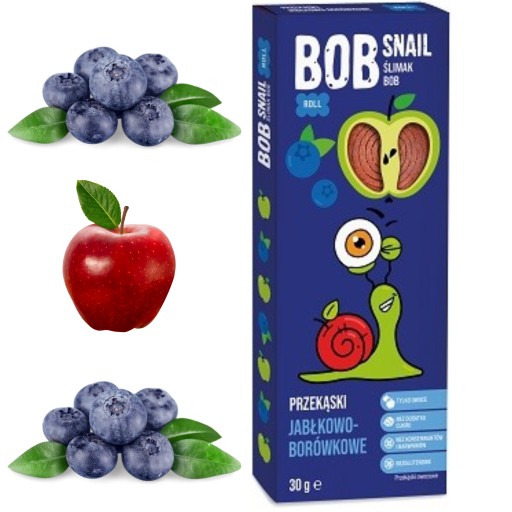 Набор BOB SNAIL, 24 желе из яблок и черники без сахара, 100% фрукты