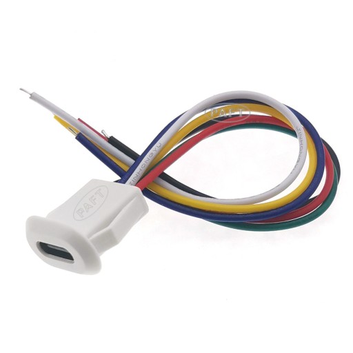 Разъем USB C для панели, белый, 6-контактный