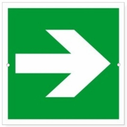 NAKLEJKA INFORMACYJNA STRZAŁKA EWAKUACYJNA 15x15