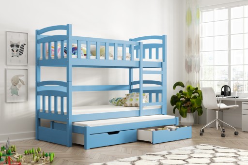 Двухъярусная кровать для троих детей DAWID MINI 160x75 + матрасы