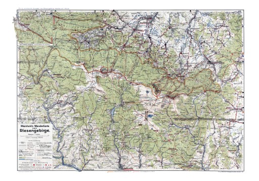Старая туристическая карта гор Крконоше 1940 г. - 30х21 - Винклер