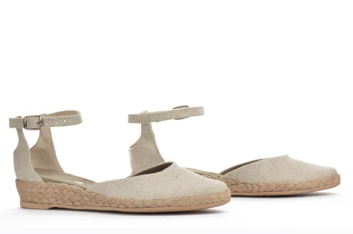 Espadryle płaskie SPOTYKANKA len jasny DZ01 38