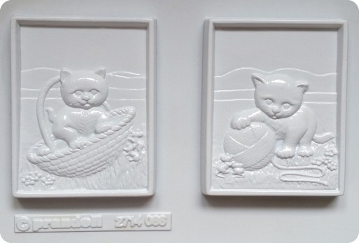 КОШКИ КОТЯТА ДВЕ ИЗОБРАЖЕНИЯ ФОРМА ДЛЯ ЛИТЬЯ