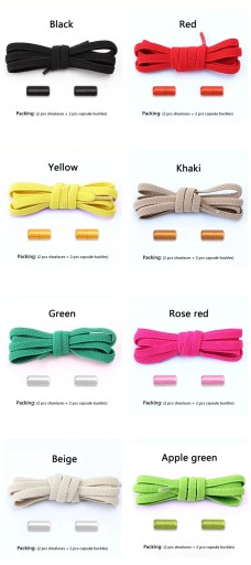 1 Pair Elastic No Tie Shoelaces Flat Sneakers