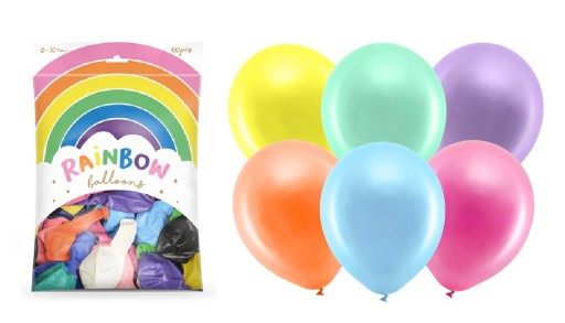 Balony 30cm metalizowane, fioletowe metaliczne