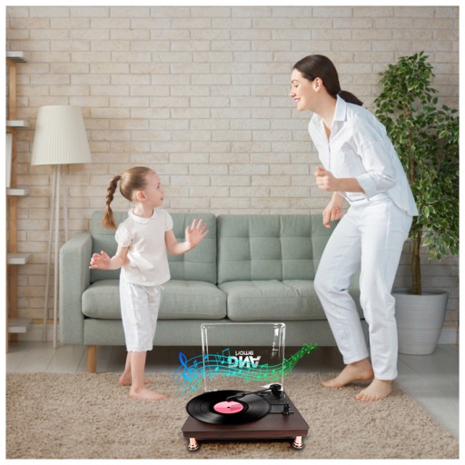 GRAMOFON RETRO Z GŁOŚNIKAMI ODTWARZACZ PŁYT WINYLOWYCH BLUETOOTH AUX RCA