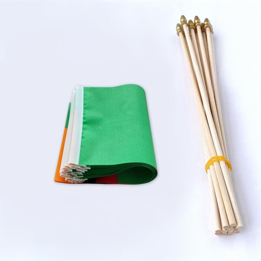 100SZT DREWNIANY KIJ ZAMBIA STICK FLAGA ZAMBII MAŁE MINI FLAGI RĘCZNE,