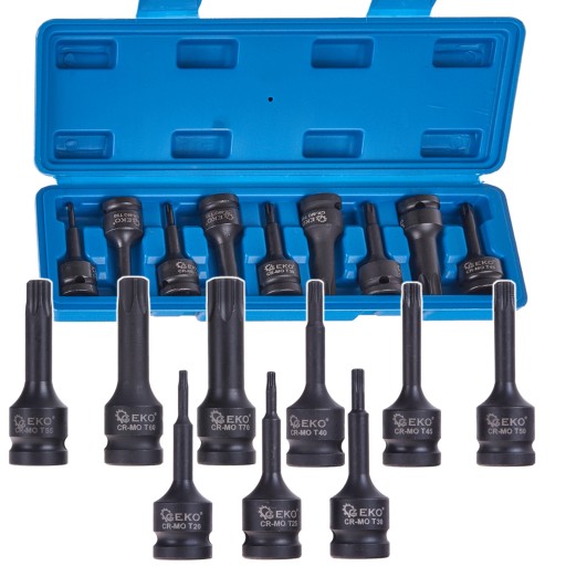 Ударные головки с хвостовиком TORX T20-T70, набор головок 1/2 дюйма, 9 шт.
