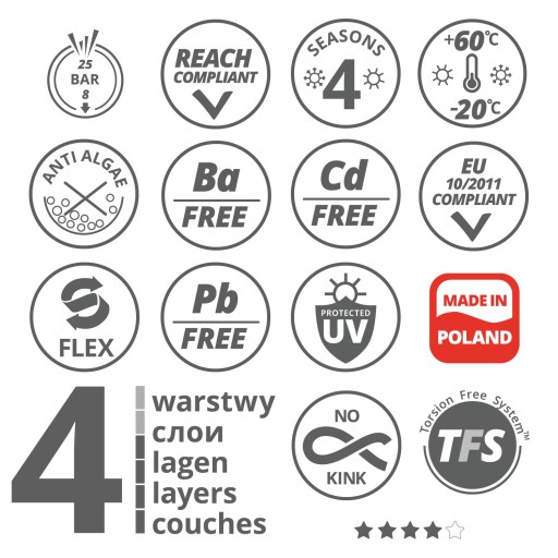 4-слойный садовый шланг 50 м 1/2 '' 25bar vartco