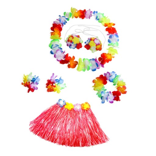 5x Spódnica Hawajska Luau Spódnice Taneczne Naszyjnik i Opaska Spódnica Dłu