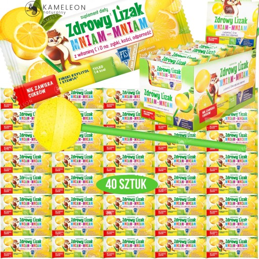 ZDROWY LIZAK KULKA CYTRYNOWY Witamina C 40szt.