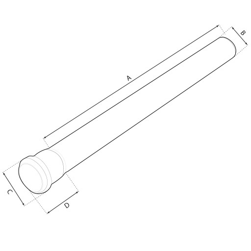 Łapacz wody deszczowej Zbieracz deszczówki z rurą 50x500 mm - UV popiel