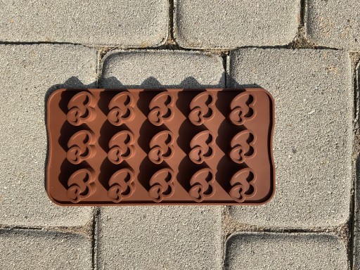 FOREMKA SILIKONOWA NA CZEKOLADKI PRALINKI LÓD 20x11cm OLDMAN serce FORMA
