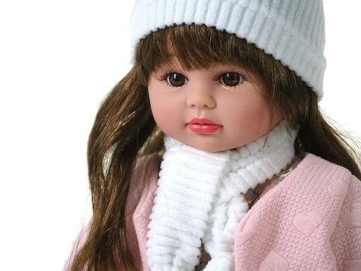 Lalka dziewczynka 40cm w zimowym ubranku z dźwiękiem śpiewa mówi po polsku