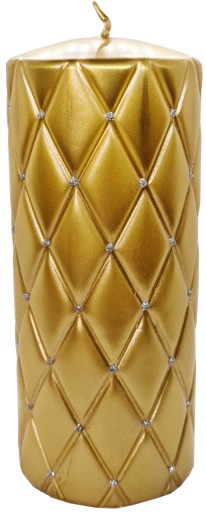 ŚWIECA OZDOBNA FLORENCJA ZŁOTA ARTMAN 18cm
