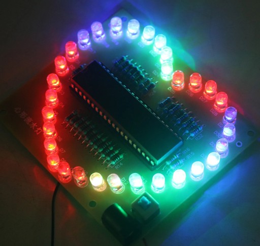 Mega Heart 32 светодиода RGB Multicolor + набор для самостоятельного изготовления корпуса