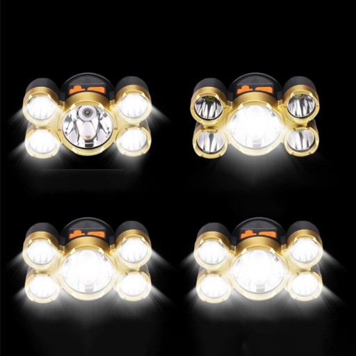 ФАРА ДЛЯ ГОЛОВЫ ФАР 5 X LED ZOOM CREE POWERFUL 4 РЕЖИМА АЛЮМИНИЙ