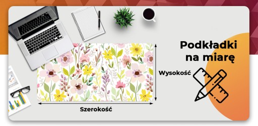 Nadruk podkładka na blat szkolna Kolorowe kwiaty