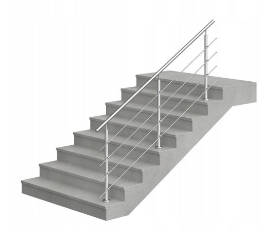 Balustrada nierdzewna balkonowa schodowa barierka 5 x Ø12 mm długość 12 m