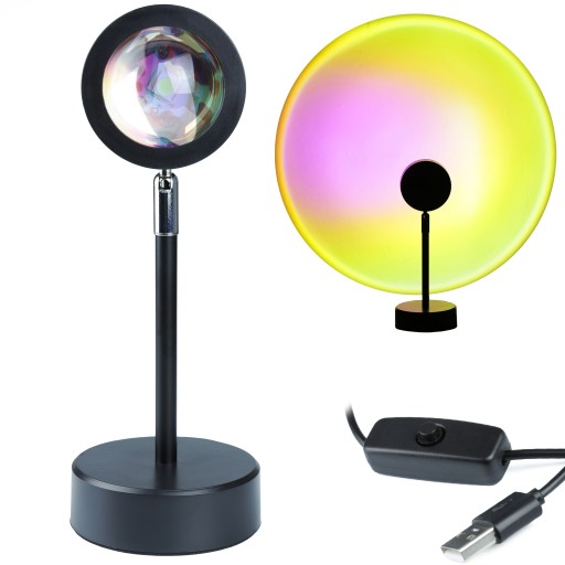 LAMPA PROJEKTOR IMITACJA SŁOŃCA LED USB TŁO ZDJĘĆ