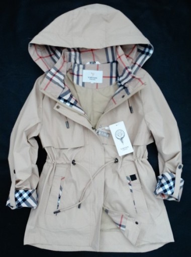 Итальянская ветровка PARKA бежевая весенняя клетка S