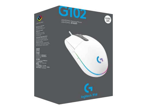 Мышь LOGITECH G102 Lightsync, 8000 точек на дюйм