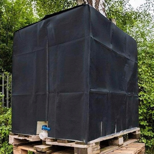 Zbiornik na deszczówkę 1000 l 116 x 100 cm czarny