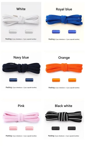 1 Pair Elastic No Tie Shoelaces Flat Sneakers