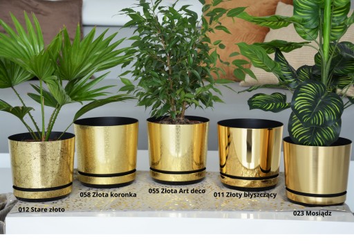 Вазон для цветов GOLD LACE 16, классический, элегантный, золотой