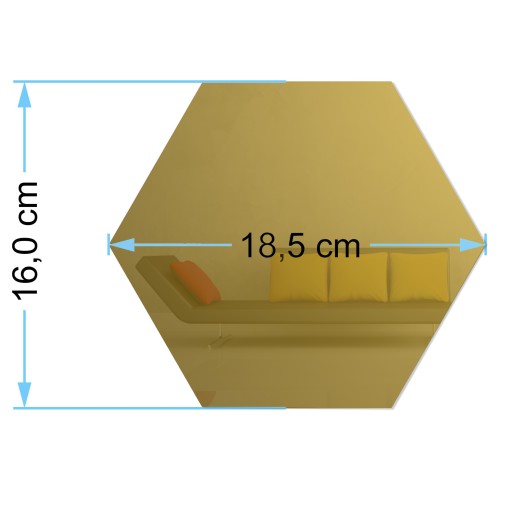 Современное декоративное зеркало GOLD HEXAGON 3D
