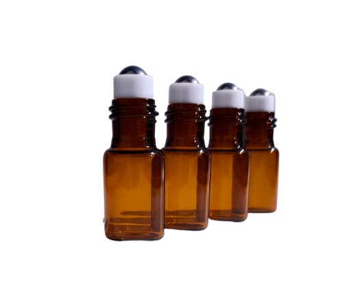 Butelka szklana roll-on czarna nakrętka 3ml 4x roll on