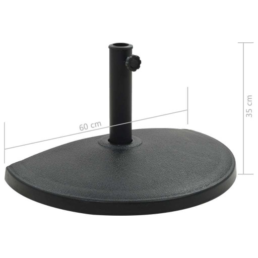 Podstawa na parasol ogrodowy, półokrągła, żywica, 15 kg, czarna